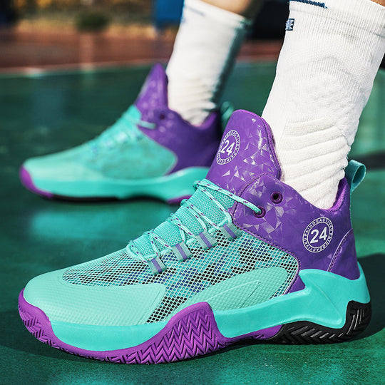 Herren High-Top Basketball-Sneaker mit verstärkter Zehenkappe, stabiler Fersenstütze und multidirektionaler Traktionssohle EB
