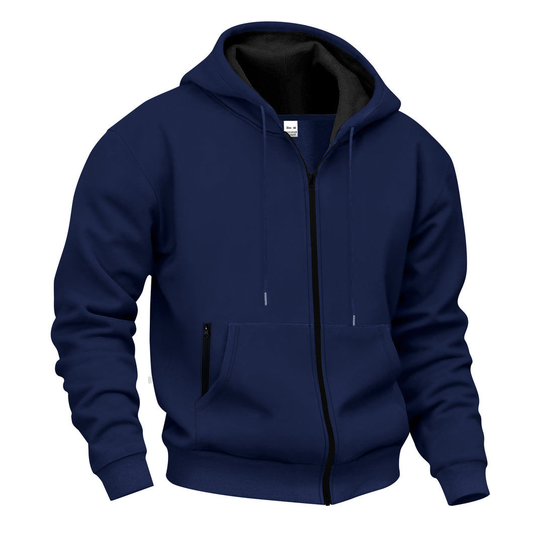Herren Sweatjacke mit hohem Stehkragen und praktischen Reißverschlusstaschen EB