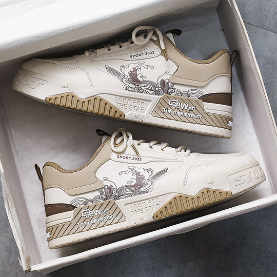 Damen Modische Freizeitsneaker mit rutschfester Sohle und grafischem Design EB