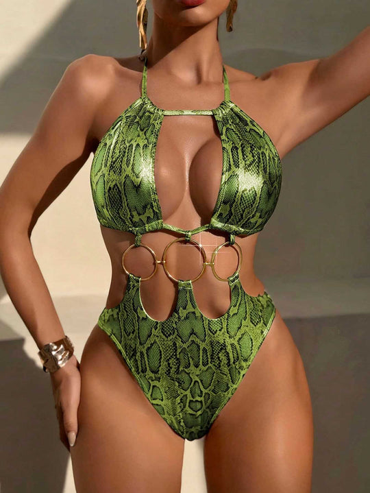 Damen Badeanzug mit aufregendem Schlitz-Design EB