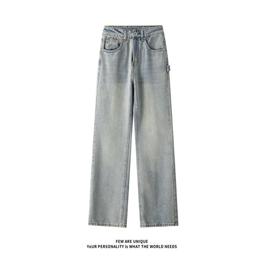 Herren Weitgeschnittene Jeans mit hohem Bund und praktischen Taschen EB