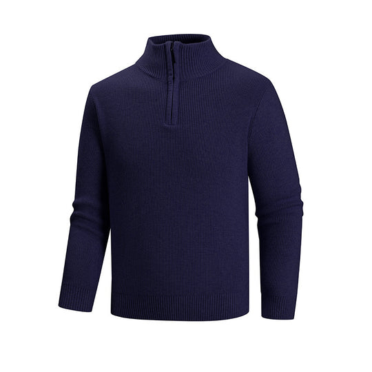 Herren Rollkragenpullover mit modernem Reißverschluss EB