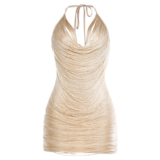 Damen elegantes Strandkleid mit raffinierten Drapierungsdetails EB