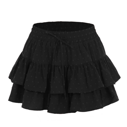 Damen Voluminöser Freizeitraffrock aus leichtem Material EB