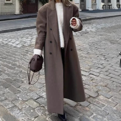 Damen Oversized Trenchcoat mit doppelter Knopfleiste und klassischem Revers EB