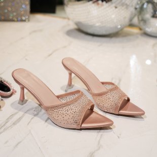 Damen Glamouröse Riemchen-Sandalen mit glitzernden Applikationen EB