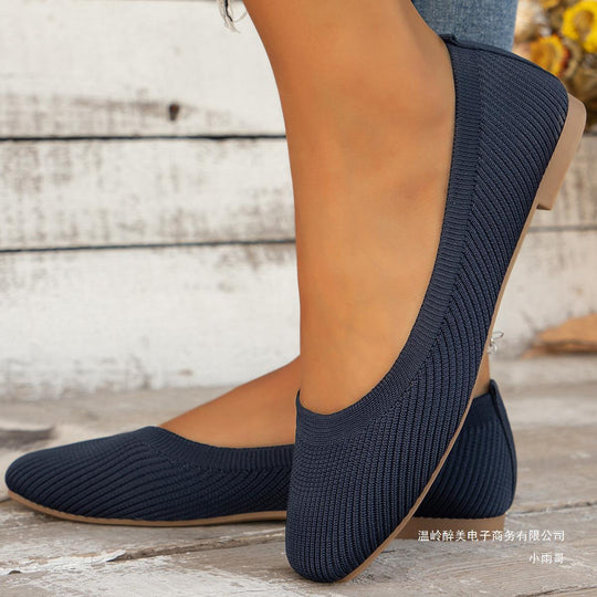 Damen Ballerinas aus atmungsaktivem Strickmaterial mit bequemer Fußbettung EB