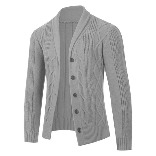 Herren Strickjacke mit modernen Kabelmustern und bequemen Passform EB
