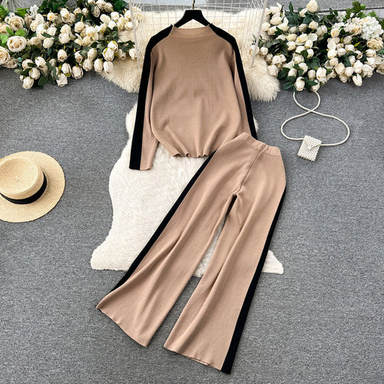 Damen sportliches Lounge-Set mit kontrastierenden Seiteneinsätzen EB