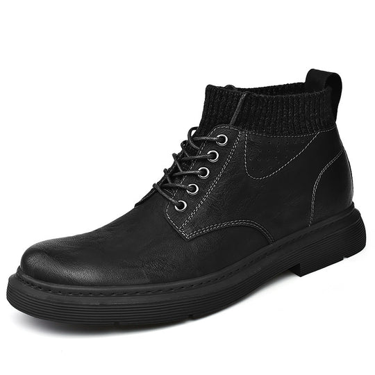Damen Robuste und stylische Schnürboots mit gestricktem Knöchelbereich EB