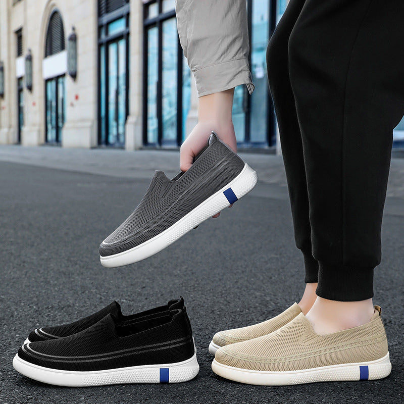 Damen Bequeme Slip-On Freizeitschuhe mit atmungsaktiver Mesh-Oberfläche EB