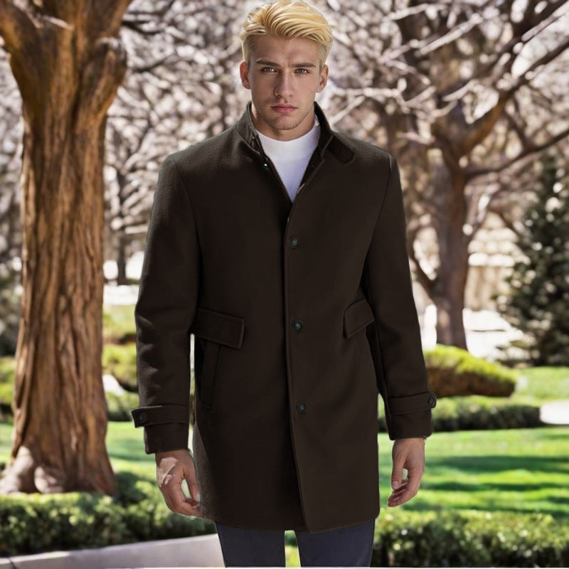Herren eleganter, taillierter Wollmantel EB