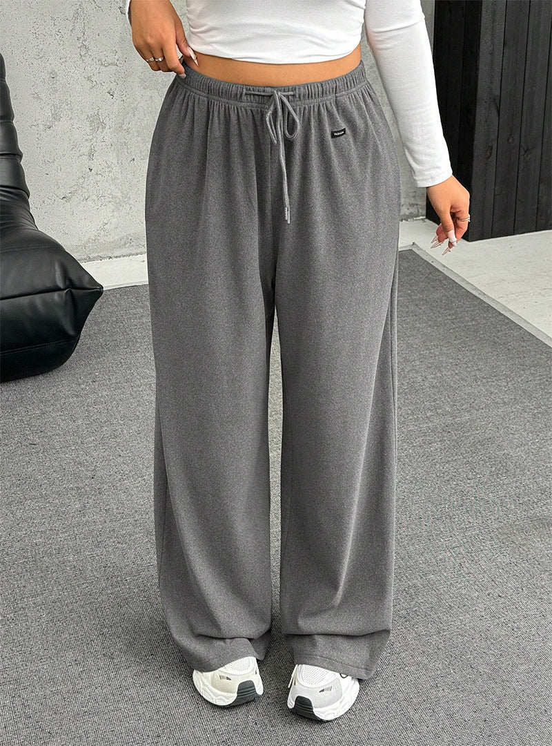 Damen nan weite Relaxhose mit hohem Bund elastischem Kordelzug und weitem Bein EB