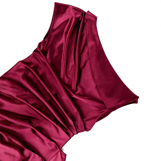 Damen figurbetontes Wickelkleid mit asymmetrischem Rüschen-Saum EB