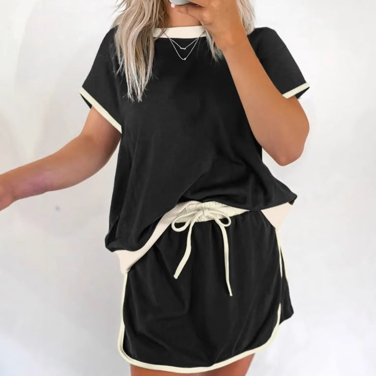 Damen sportliches Lounge-Set mit lockerer Passform und Kontrastdetails EB