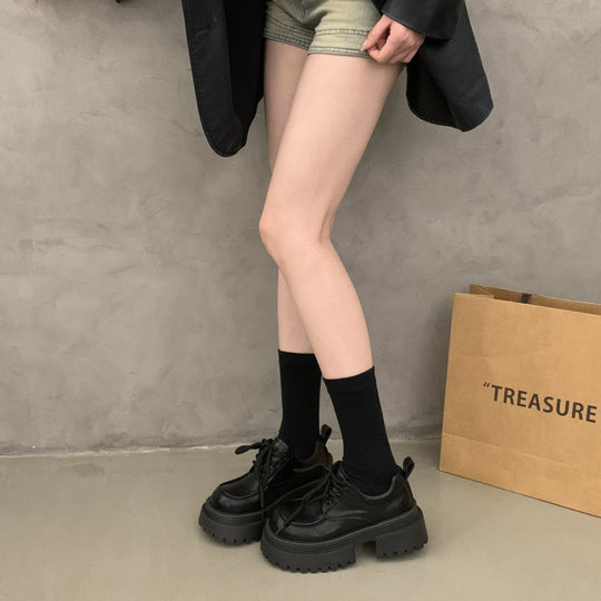 Damen Modische Chunky Sneakers mit rutschfester Sohle und breiten Schnürsenkeln EB