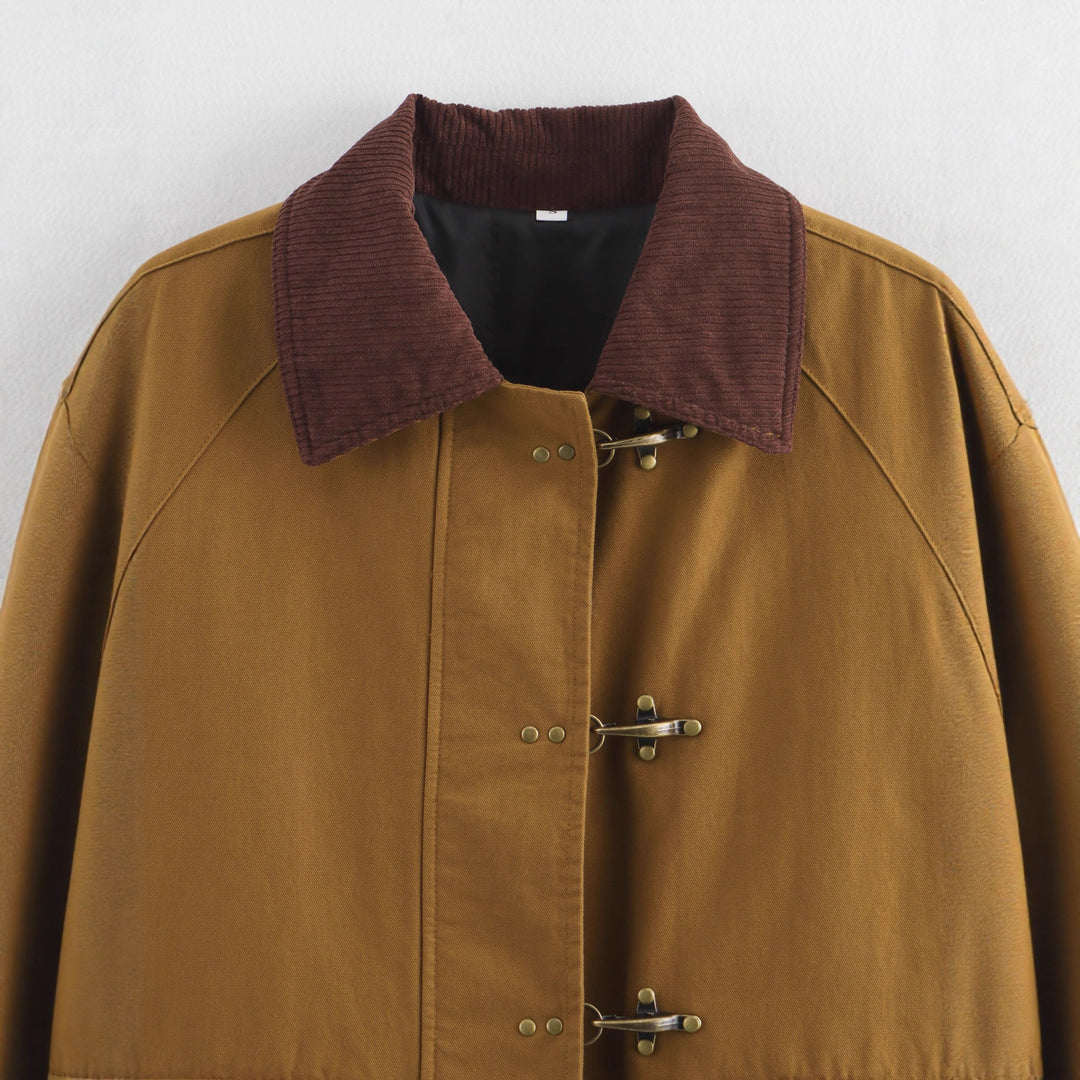 Damen utility Jacke mit dekorativen Knopfdetails EB