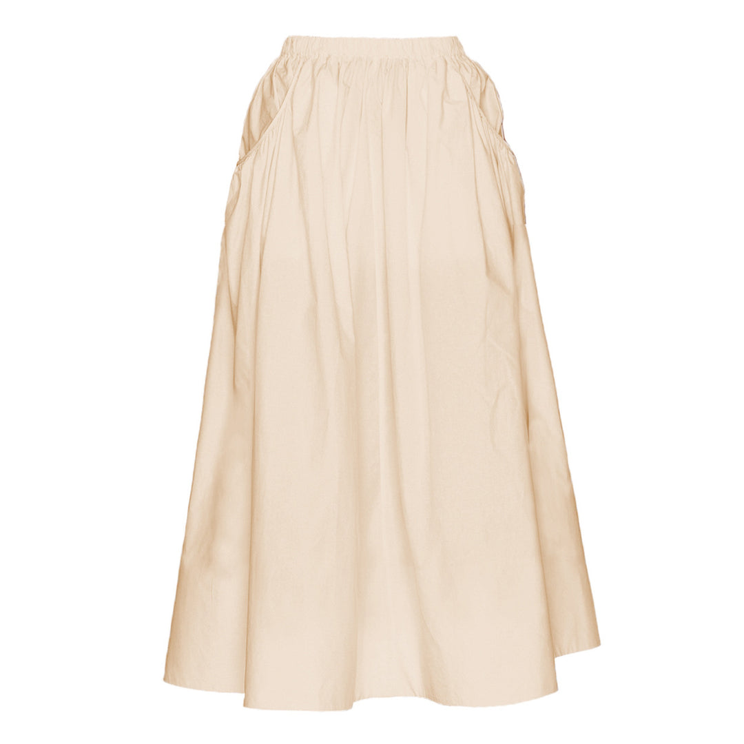 Damen Eleganter Midirock mit raffinierten Falten und elastischem Bund EB