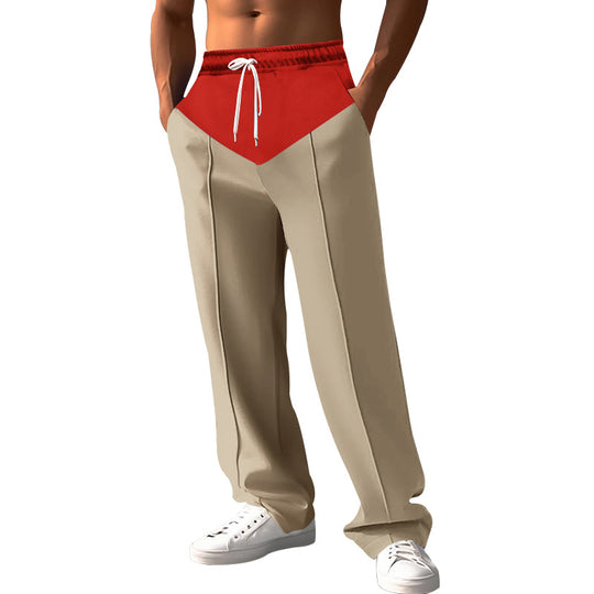 Herren nan Relaxed-Fit Sweathose mit V-Bund, Kordelzug, Eingrifftaschen und sichtbarer Bügelfalte EB