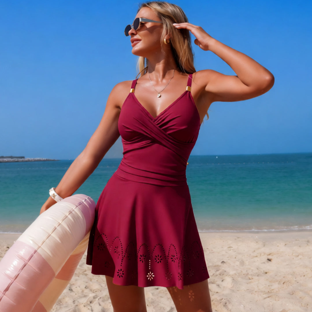 Damen Schwimmdress mit floralen Cut-Outs EB