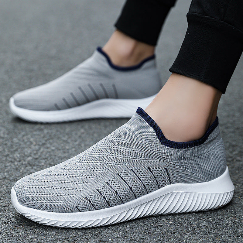 Damen Sportliche Slip-On Sneakers mit atmungsaktivem Strick-Obermaterial EB