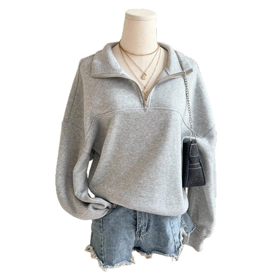 Damen Sweatshirt mit hohem Kragen EB