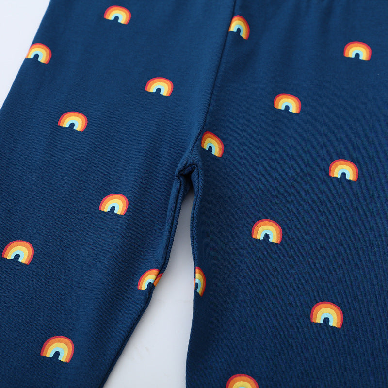 Mädchen Leggings mit buntem Regenbogenmotiv EB