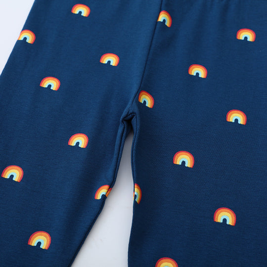 Mädchen Leggings mit buntem Regenbogenmotiv EB