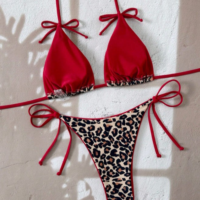 Damen Triangel-Bikini mit aufregendem Leopardenmuster EB