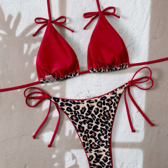 Damen Triangel-Bikini mit aufregendem Leopardenmuster EB