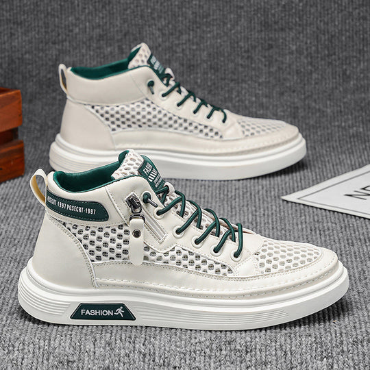 Damen Sportliche High-Top Sneakers mit atmungsaktivem Mesh-Obermaterial EB