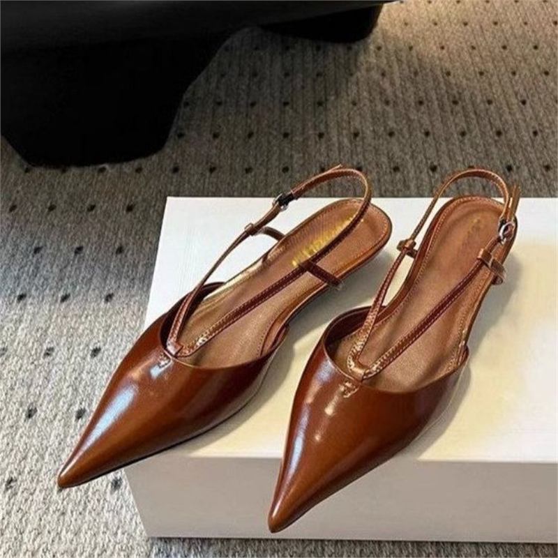 Damen spitze Slingback Pumps aus feinem Leder EB