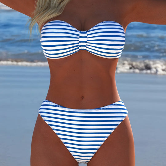 Damen Balconette Bikini mit floralem Design und verstellbaren Trägern EB