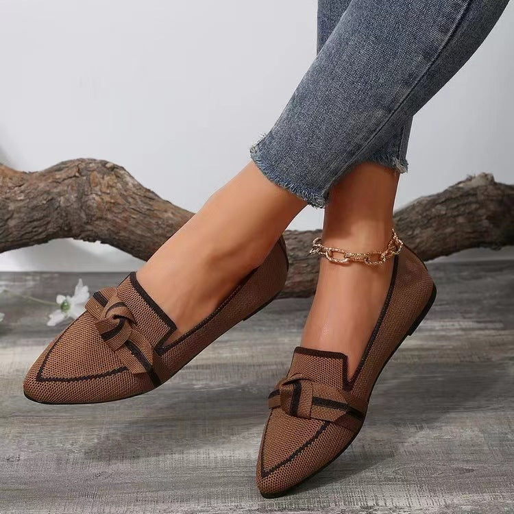 Damen elegante Slipper mit dekorativem Knoten-Design EB