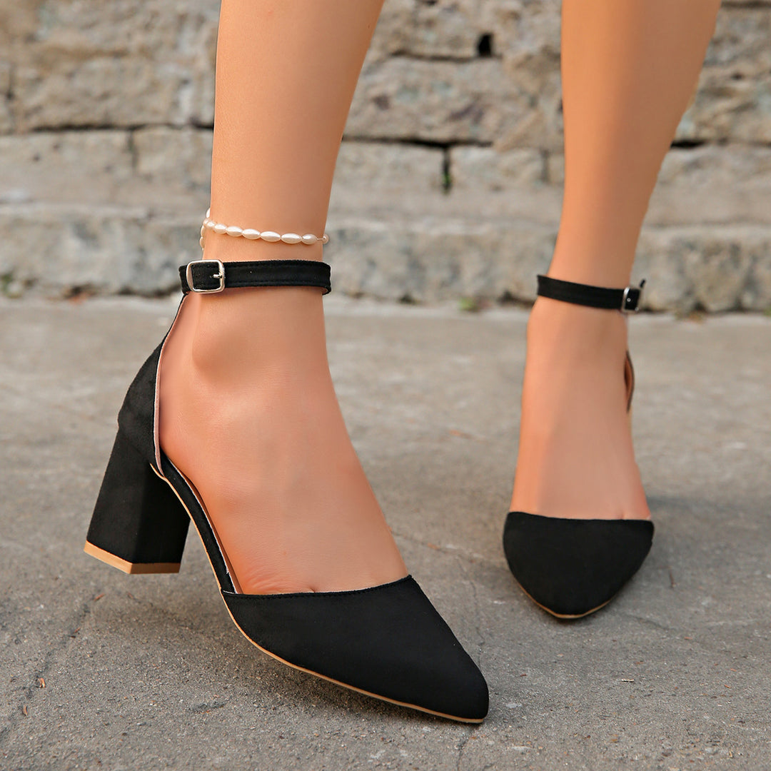 Damen Slingback-Pumps mit eleganter künstlerischer Struktur und komfortablem Blockabsatz EB