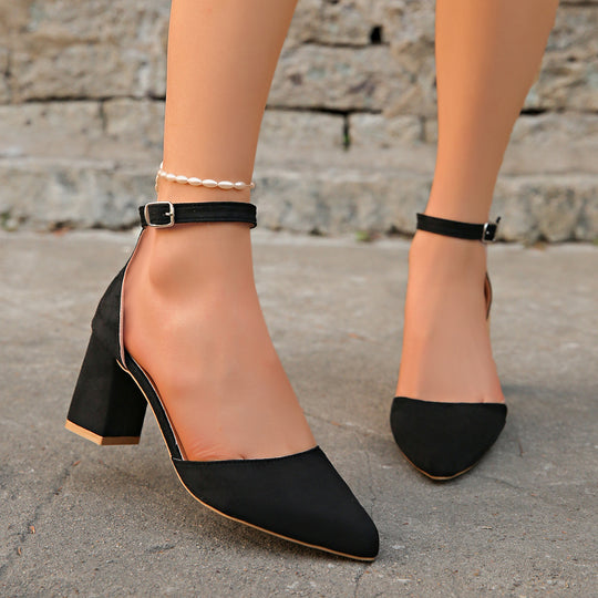 Damen Slingback-Pumps mit eleganter künstlerischer Struktur und komfortablem Blockabsatz EB
