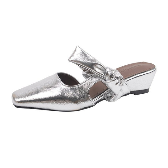 Damen elegante Sling-Pump mit modischem Schleifenakzent und komfortablem Blockabsatz EB