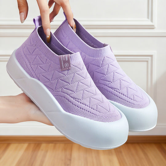 Damen Sportliche Slip-On Schuhe mit rutschfester Sohle und atmungsaktivem Obermaterial EB