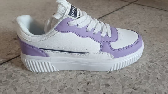 Damen nan Plateau-Sneaker mit besonders dicker Laufsohle und gepolstertem Komfortfußbett EB