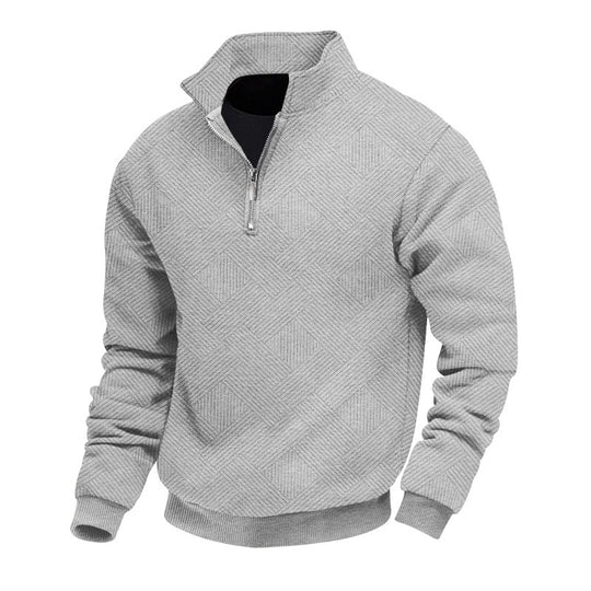 Herren modischer Stehkragenpullover mit strukturiertem Material EB