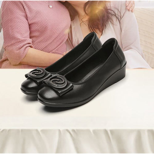 Damen Elegante Ballerinas mit modischer Schleifenverzierung und komfortabler Wedge-Sohle EB