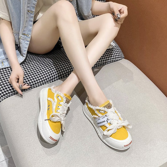 Damen Bequeme Sneakers mit stylischem Fleece-Obermaterial und modischem Design EB