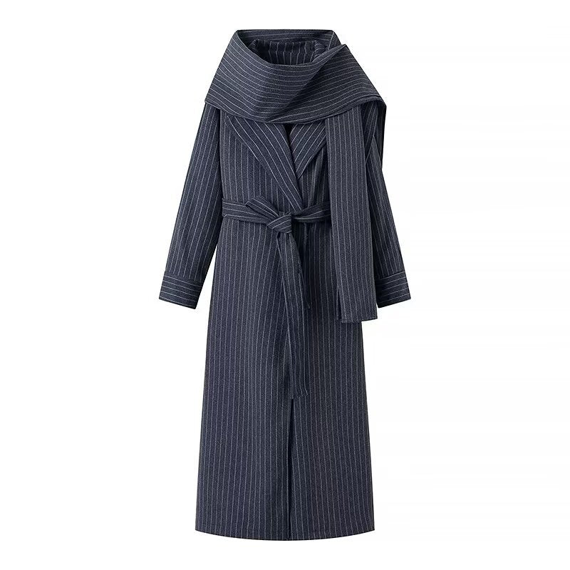 Damen Wickelmantel mit eleganter Kragenpartie und Gürtel EB