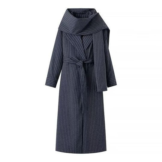 Damen Wickelmantel mit eleganter Kragenpartie und Gürtel EB