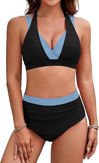 Damen Sport-Bikini mit hohem Bund EB