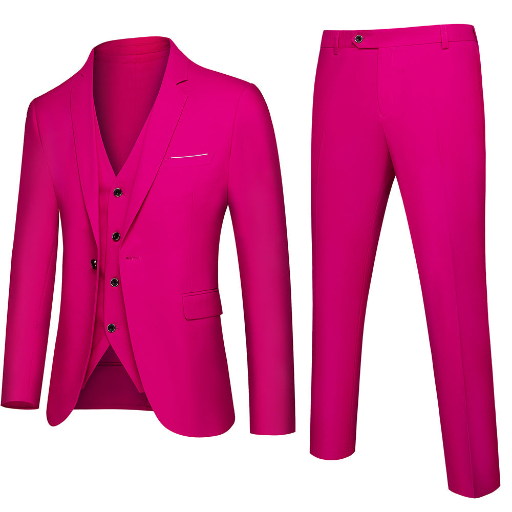 Herren nan dreiteiliges Business-Anzugset mit tailliertem Einreiher-Sakko, schmal geschnittener Weste und elegant geschnittener Anzughose EB