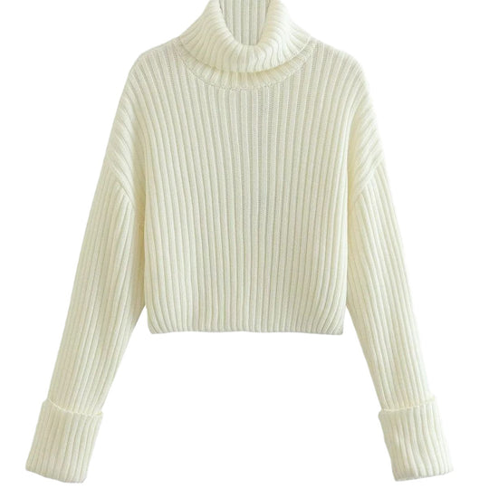 Damen Strickpullover mit hohem Kragen EB