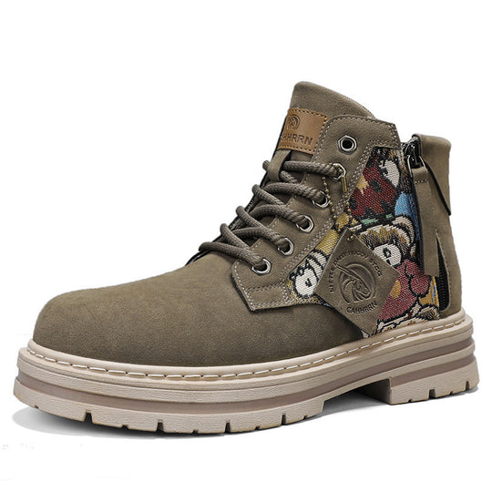 Damen Modische Schnürstiefel mit einzigartigem floralen Design und robustem Profil EB