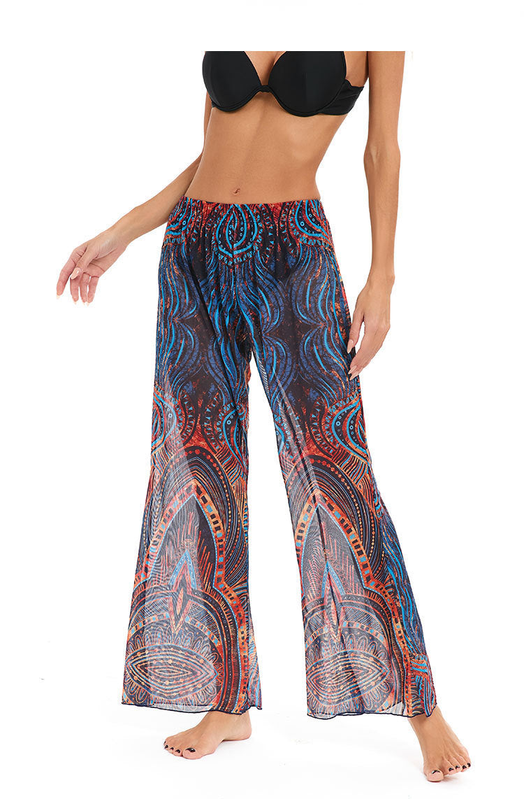 Damen Leggings aus luftiger, transparenter Stoffqualität mit exotischem Muster EB