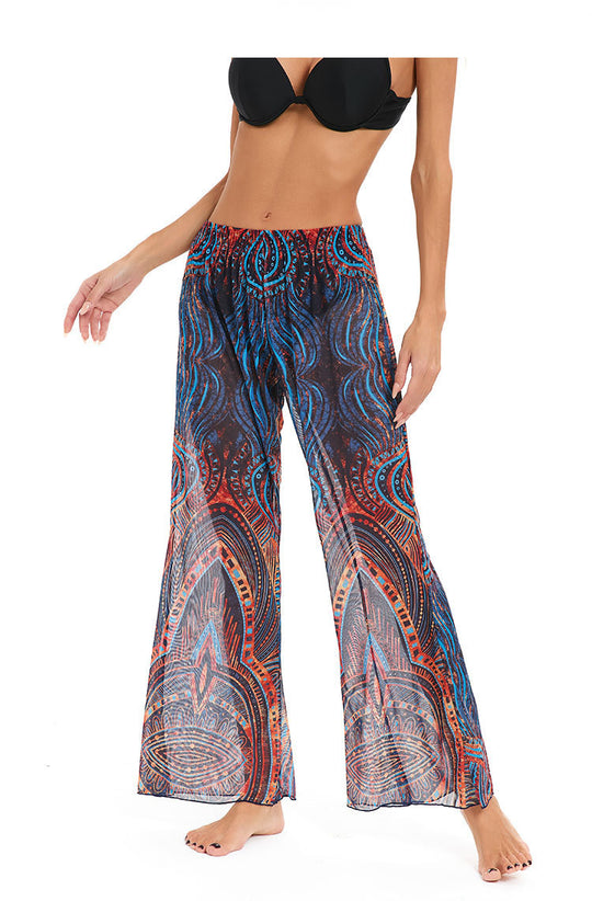 Damen Leggings aus luftiger, transparenter Stoffqualität mit exotischem Muster EB